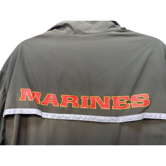 New Balance Mens Semper Fidelis Marine Corps Jacket Medium Long Olive Green - Picture 12 of 12